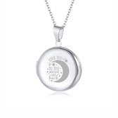 Fotohanger Met Ketting En Gravering - Rond - Love You To The Moon And Back