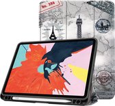 Apple iPad Air 4 10.9 (2020) Hoes - Mobigear - Tri-Fold Pencilholder Serie - Kunstlederen Bookcase - Eiffel Tower - Hoes Geschikt Voor Apple iPad Air 4 10.9 (2020)