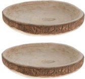 2x stuks woondecoratie ronde boomschijven schaal van hout 44 cm - boomschijven