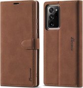 Voor Samsung Galaxy Note20 Ultra Forwenw F1 Serie Mat Sterk Magnetisme Horizontale Flip Leren Case met Houder & Kaartsleuven & Portemonnee & Fotolijst (Bruin)