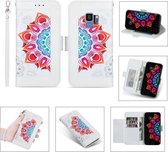 Voor Samsung Galaxy S9 Afdrukken Tweekleurig Half Mandala-patroon Dubbelzijdige magnetische gesp Horizontale flip lederen tas met houder & kaartsleuven & portemonnee & fotolijst & lanyard (wi