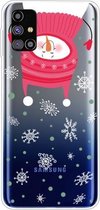 Voor Samsung Galaxy M51 Trendy Cute Christmas Patterned Case Clear TPU Cover Phone Cases (Hang Snowman)