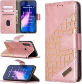 Voor Xiaomi Redmi Note 8 Bijpassende Kleur Krokodil Textuur Horizontale Flip PU Lederen Case met Portemonnee & Houder & Kaartsleuven (Rose Goud)