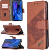 Voor xiaomi redmi 9 bijpassende kleur krokodil textuur horizontale flip pu lederen tas met portemonnee & houder & kaartsleuven (bruin)