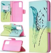 Voor Samsung Galaxy S20 FE 5G / S20 Lite Gekleurde Tekening Patroon Horizontale Flip Leren Case met Houder & Kaartsleuven & Portemonnee (Veer Vogels)