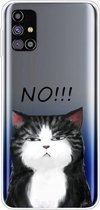 Voor Samsung Galaxy M31s schokbestendig geverfd transparant TPU beschermhoes (GEEN kat)