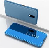 Voor Xiaomi Redmi 8A Plating Mirror Horizontale Flip lederen tas met beugel Holster (blauw)