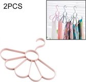 2 STKS Effen Wind Bloemblaadje Sjaal Hanger Multifunctionele Ventilator Hanger Riem Droogrek (Roze)