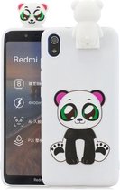 Voor Xiaomi Redmi 7A Cartoon schokbestendige TPU beschermhoes met houder (Panda)