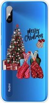 Voor Xiaomi Redmi 9A Christmas-serie Transparante TPU-beschermhoes (kerstpyjama)