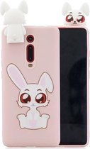 Voor Xiaomi Redmi K20 Cartoon schokbestendige TPU beschermhoes met houder (konijn)