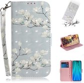 Voor Xiaomi Redmi Note 8 Pro 3D Gekleurde Tekening Horizontale Flip Leren Case met Houder & Kaartsleuf & Portemonnee & Lanyard (Magnolia)