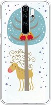 Voor Xiaomi Redmi Note 8 Pro Trendy schattig kerstpatroon doorzichtig TPU beschermhoes (paar vogelherten)