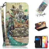 Voor Xiaomi Mi Note 10 Lite 3D Geschilderd Patroon Magnetische Aantrekkelijkheid Horizontale Flip Leren Case met Houder & Kaartsleuf & Portemonnee & Lanyard (Zoo)