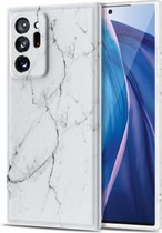 Voor Samsung Galaxy Note20 Ultra TPU glanzend marmerpatroon IMD beschermhoes (wit)