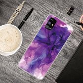 Voor Samsung Galaxy M31s marmeren schokbestendige TPU beschermhoes (abstract paars)