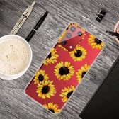 Voor Samsung Galaxy S21 Ultra 5G schokbestendig geverfd transparant TPU beschermhoes (gele chrysant)