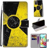 Voor Samsung Galaxy A71 5G Gekleurde tekening Cross Texture Horizontale Flip PU lederen tas met houder & kaartsleuven & portemonnee & lanyard (gele en zwarte borden)