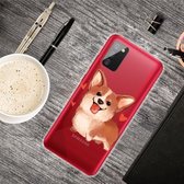 Voor Samsung Galaxy A02s Gekleurde tekening Clear TPU beschermhoesjes (Love Corgi)