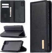 Voor Samsung Galaxy A41 2 in 1 afneembare magnetische horizontale flip lederen tas met houder & kaartsleuven & portemonnee (zwart)