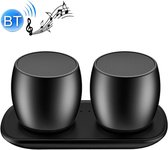 SARDiNE F1 aluminium stereo draadloze bluetooth-luidspreker met oplaadstation, ondersteuning handsfree (zwart)