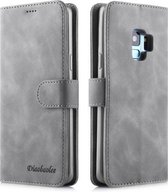 Voor Galaxy S9 Diaobaolee Pure Fresh Texture Horizontale Flip Leather Case, met houder & kaartsleuf & portemonnee & fotolijst (grijs)