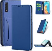 Voor Samsung Galaxy M60s Sterk magnetisme Schokbestendig Horizontaal Flip Liquid Feel lederen tas met houder & kaartsleuven & portemonnee (blauw)