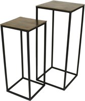Lux - bijzettafel - goud - aluminum - 30x30x70 - set van 2