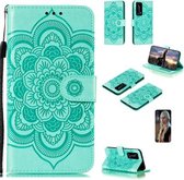 Voor Huawei P40 pro + Mandala Embossing Patroon Horizontale Flip PU Lederen Case met Houder & Kaartsleuven & Walle & Lanyard (Groen)