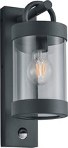 LED Tuinverlichting met Bewegingssensor - Wandlamp Buitenlamp - Nitron Semby - E27 Fitting - Rond - Mat Antraciet - Aluminium