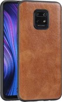 Voor Xiaomi Redmi 10X Pro Crazy Horse Getextureerd Kalfsleer PU + PC + TPU Case (Bruin)