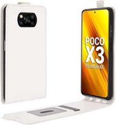 Voor Geschikt voor Xiaomi Poco X3 / X3 NFC R64 Textuur Enkele Verticale Flip Lederen Beschermhoes met Kaartsleuven & Fotolijst (Wit)