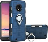 Voor Motorola Moto G6 EU / US versie 2 in 1 kubus pc + TPU beschermhoes met 360 graden draaien zilveren ringhouder (marineblauw)