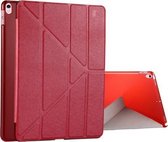 Voor iPad Pro 10,5 inch zijdetextuur horizontale vervorming lederen flip-hoes met 4-vouwbare houder & slaap / ontwaken (rood)