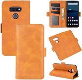 Voor LG style3 L-41A Dual-side magnetische gesp horizontale flip lederen tas met houder & kaartsleuven & portemonnee (geel)