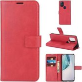 Voor OnePlus Nord N10 5G Retro Kalfspatroon Gesp Horizontale Flip Leren Case met Houder & Kaartsleuven & Portemonnee (Rood)