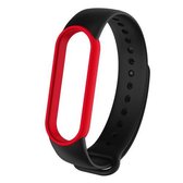 Voor Geschikt voor Xiaomi Mi Band 6 (CA8856) Tweekleurige siliconen vervangende band Horlogeband (zwart + rood)