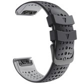 Voor Garmin Fenix 6 tweekleurige siliconen ronde gat Quick Release vervangende riem horlogeband (zwart grijs)