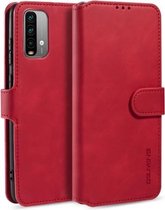 Voor Geschikt voor Xiaomi Poco M3 DG.MING Retro Oil Side Horizontale Flip lederen tas met houder & kaartsleuven & portemonnee (rood)