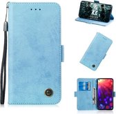 Multifunctionele horizontale flip retro lederen tas met kaartsleuf en houder voor Huawei Y7 Prime 2019 / Y7 Pro 2019 / Enjoy 9 (hemelsblauw)