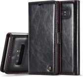 CaseMe-003 voor Galaxy Note 8 PU + PC Business Style Crazy Horse Texture Horizontale flip lederen tas met houder & kaartsleuven & portemonnee (zwart)
