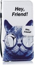 Horizontale leren flip-hoes met kattenpatroon voor Motorola Moto G6 Plus, met houder en kaartsleuven en portemonnee
