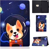 Voor Lenovo Tab M10 Plus TB-X606F Gekleurde Tekening Horizontale Flip Leren Case met Houder & Kaartsleuven & Slaap / Wekfunctie (Space Dog)