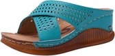 Muffinsandalen met dikke bodem, schoenmaat: 40 (blauw)