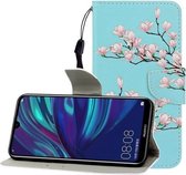 Voor Huawei Enjoy 9 Gekleurde Tekening Horizontale Flip Leren Case met Houder & Kaartsleuf & Portemonnee (Magnolia)