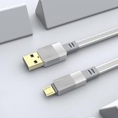 JOYROOM S-M360 Star Series 3A USB naar Micro Drawbench platte datakabel, lengte: 1m (zilver)