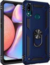 Voor Galaxy A10s Armor schokbestendig TPU + pc beschermhoes met 360 graden rotatiehouder (blauw)