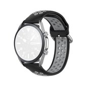 Voor Galaxy Watch 3 41 mm siliconen sport tweekleurige riem, maat: gratis maat 20 mm (zwartgrijs)