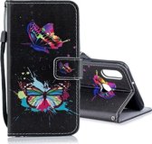 Voor Galaxy A10s horizontale flip lederen tas met houder & kaartsleuven & portemonnee (kleur vlinder)