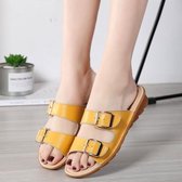Fashion Casual Metal Buckle Wear Sandals voor Dames (Kleur: Geel Maat: 41)